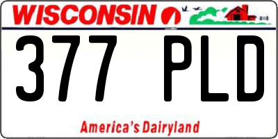 WI license plate 377PLD