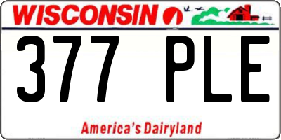 WI license plate 377PLE
