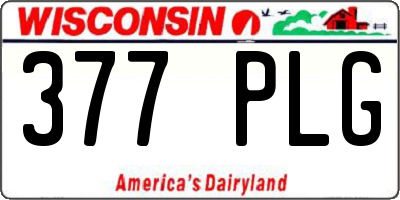 WI license plate 377PLG