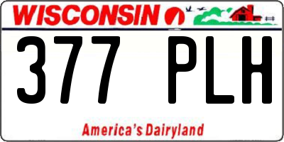 WI license plate 377PLH
