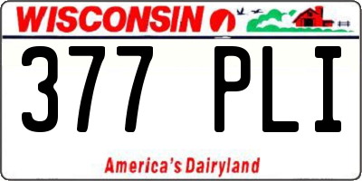 WI license plate 377PLI