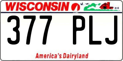 WI license plate 377PLJ