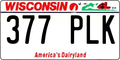 WI license plate 377PLK
