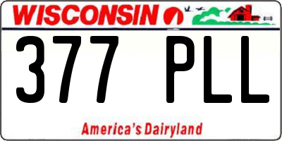 WI license plate 377PLL