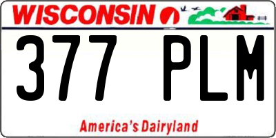 WI license plate 377PLM