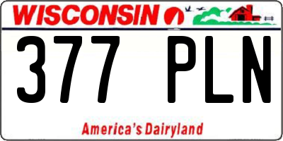 WI license plate 377PLN