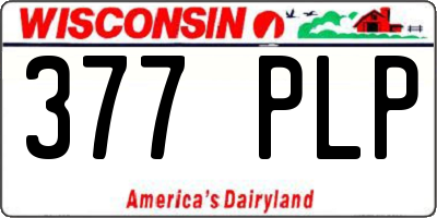 WI license plate 377PLP