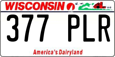 WI license plate 377PLR