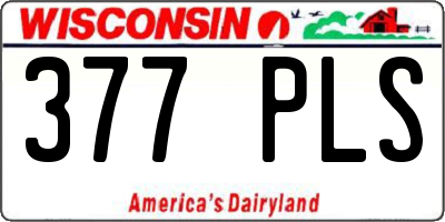 WI license plate 377PLS