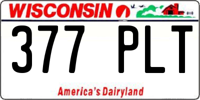 WI license plate 377PLT
