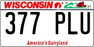 WI license plate 377PLU