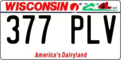 WI license plate 377PLV