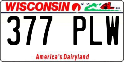WI license plate 377PLW