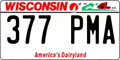 WI license plate 377PMA
