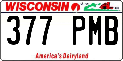 WI license plate 377PMB