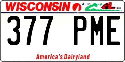 WI license plate 377PME