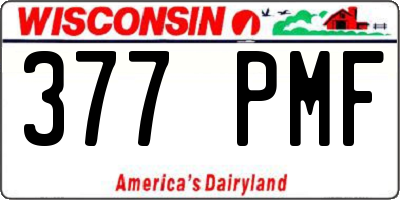 WI license plate 377PMF