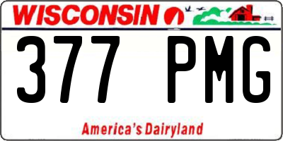WI license plate 377PMG