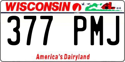 WI license plate 377PMJ