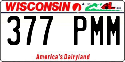 WI license plate 377PMM