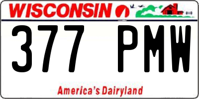 WI license plate 377PMW