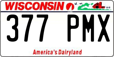 WI license plate 377PMX