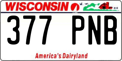 WI license plate 377PNB