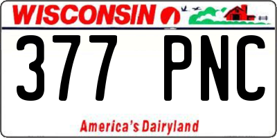 WI license plate 377PNC