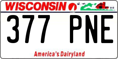 WI license plate 377PNE