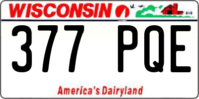 WI license plate 377PQE