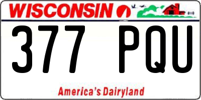 WI license plate 377PQU