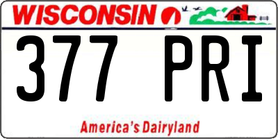 WI license plate 377PRI