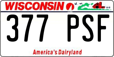 WI license plate 377PSF