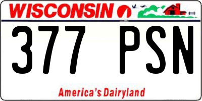 WI license plate 377PSN