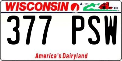 WI license plate 377PSW