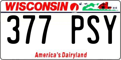 WI license plate 377PSY