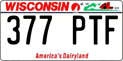 WI license plate 377PTF