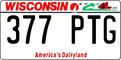 WI license plate 377PTG