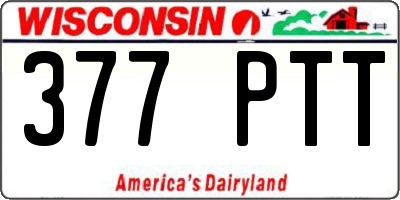 WI license plate 377PTT