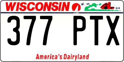 WI license plate 377PTX