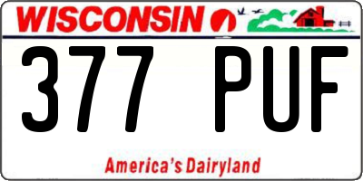 WI license plate 377PUF