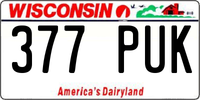 WI license plate 377PUK