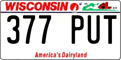 WI license plate 377PUT