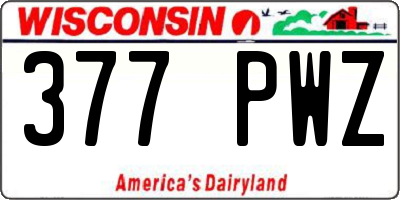 WI license plate 377PWZ