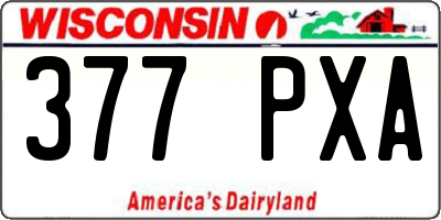 WI license plate 377PXA