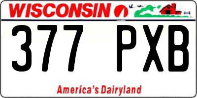 WI license plate 377PXB
