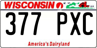 WI license plate 377PXC