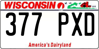 WI license plate 377PXD