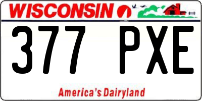WI license plate 377PXE