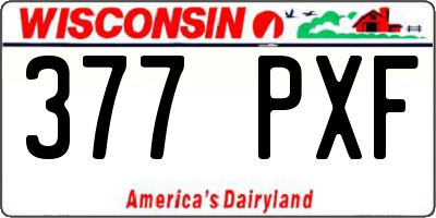 WI license plate 377PXF